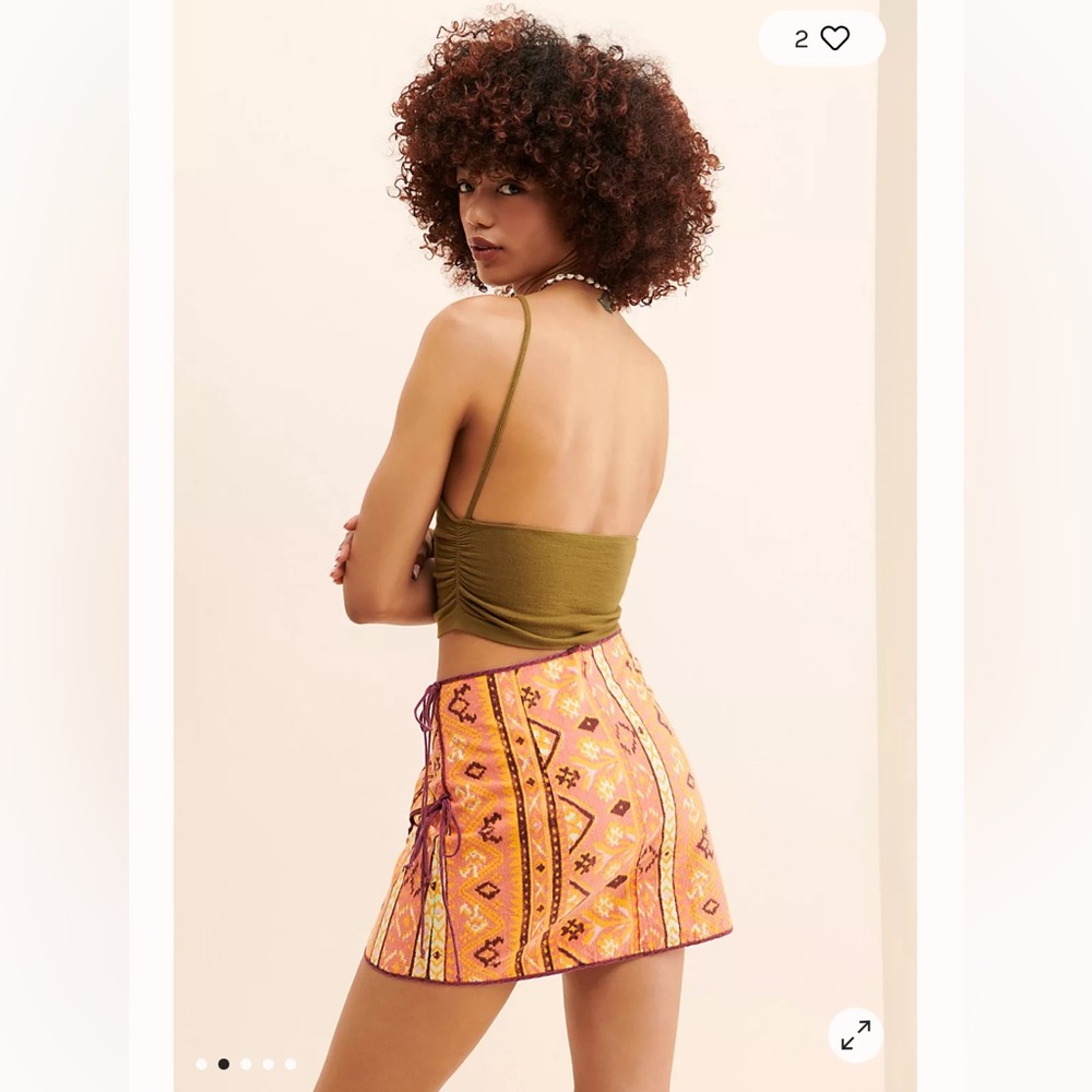 🌺Free People Cleo Geometric-Print Wrap Miniskirt🌸🌺 - Picture 3 of 16